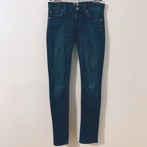 7 For All Mankind Roxanne Dark Wash Denim Skinny Jeans 5-Pocket Styling Zip Fly